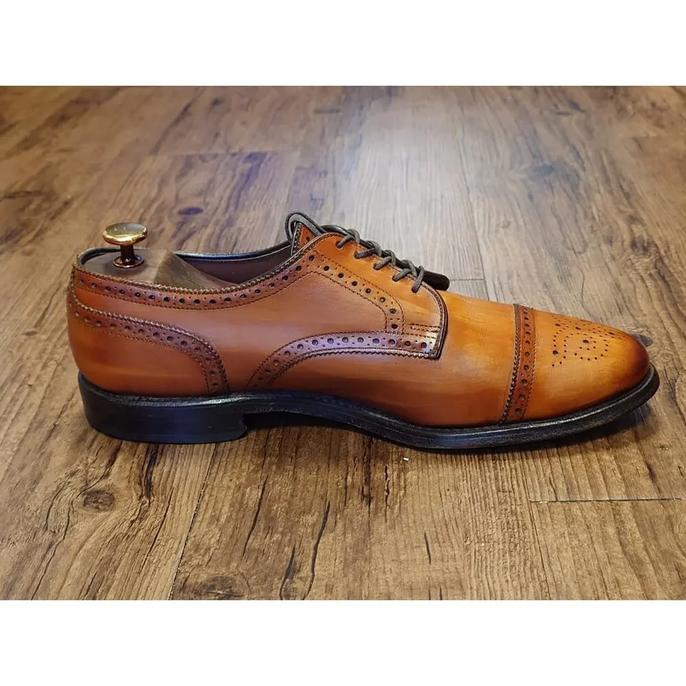 Allen Edmonds Sanford Leather Brogue Oxfords Dress Shoes Size 9.5D / EU 42.5